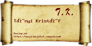 Tényi Kristóf névjegykártya