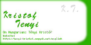 kristof tenyi business card