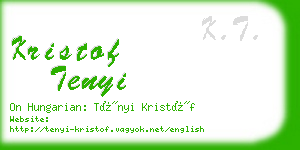kristof tenyi business card